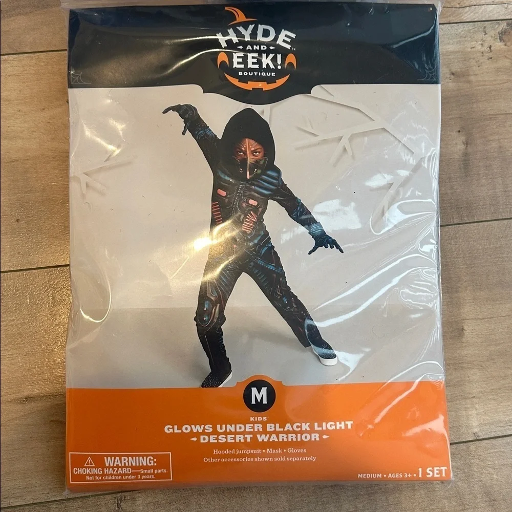 NWT Hyde and EEK Kid’s Glow Under Blacklight Costume Desert Warrior Halloween